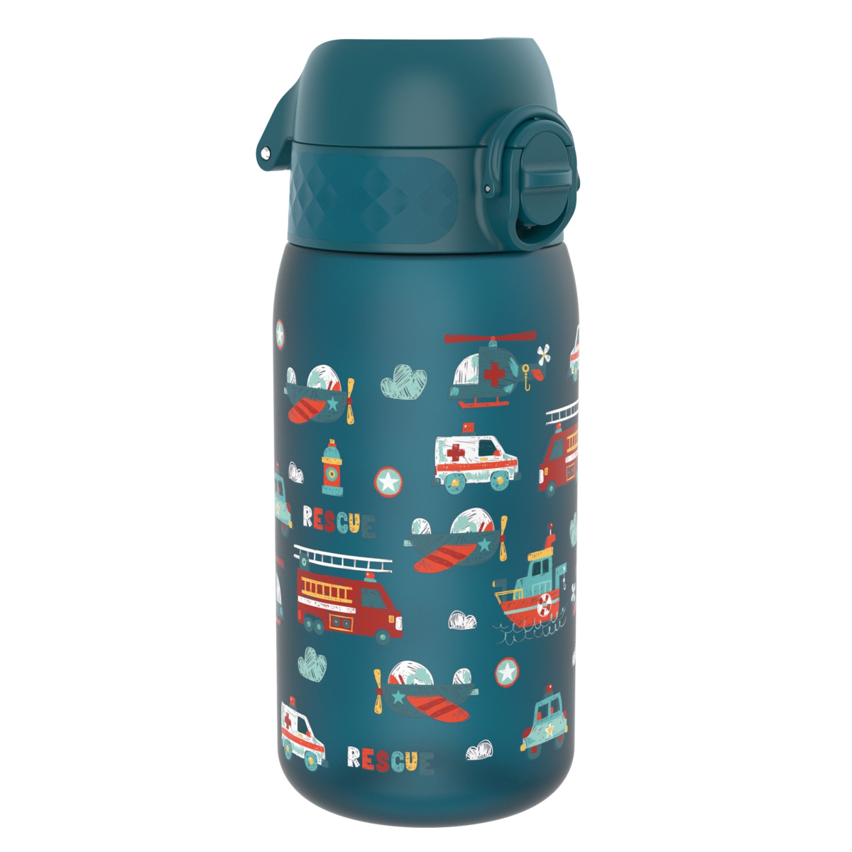 Leak Proof Kids Recyclon Water Bottle - Rescue Vehicles Design, 350ml (12oz)